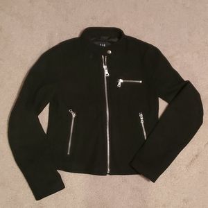 GAP cropped black moto jacket